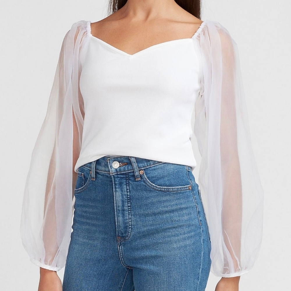 White Organza Top NWOT